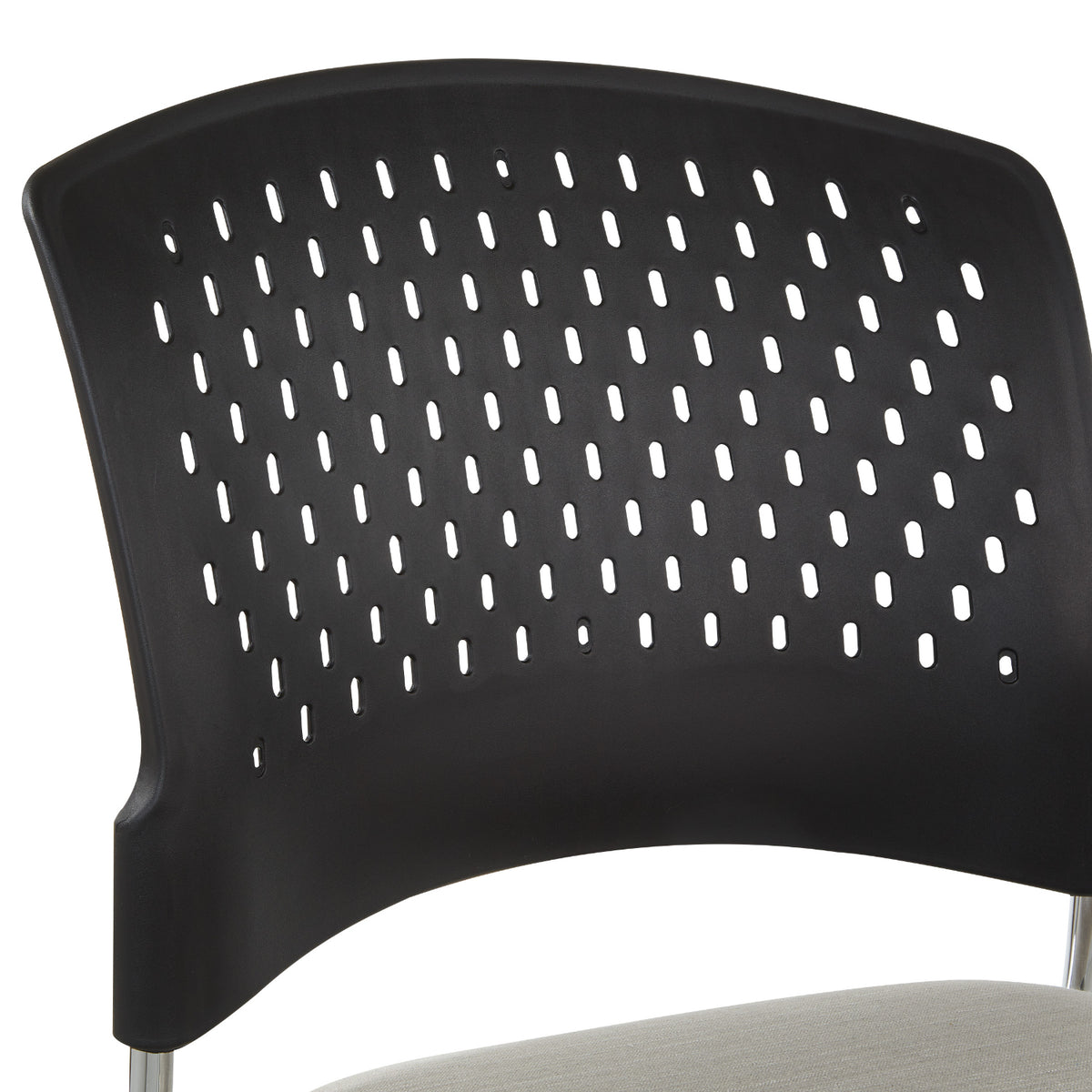 Tall Stacking Visitor’s Chair with Ventilated Plastic Back and Silver Ion Technology Dillon Seat with Silver EPD Finish Sled Base, 4-Pack