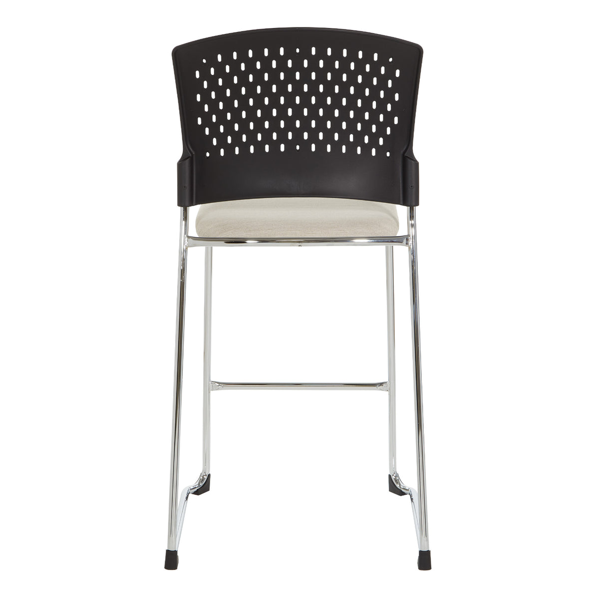 Tall Stacking Visitor’s Chair with Ventilated Plastic Back and Silver Ion Technology Dillon Seat with Silver EPD Finish Sled Base, 2-Pack