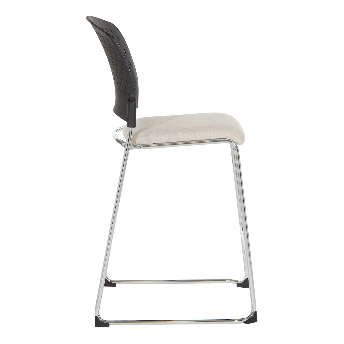 Tall Stacking Visitor’s Chair with Ventilated Plastic Back and Silver Ion Technology Dillon Seat with Silver EPD Finish Sled Base, 2-Pack