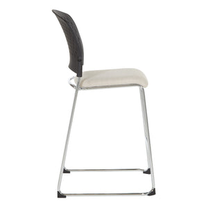 Tall Stacking Visitor’s Chair with Ventilated Plastic Back and Silver Ion Technology Dillon Seat with Silver EPD Finish Sled Base, 2-Pack