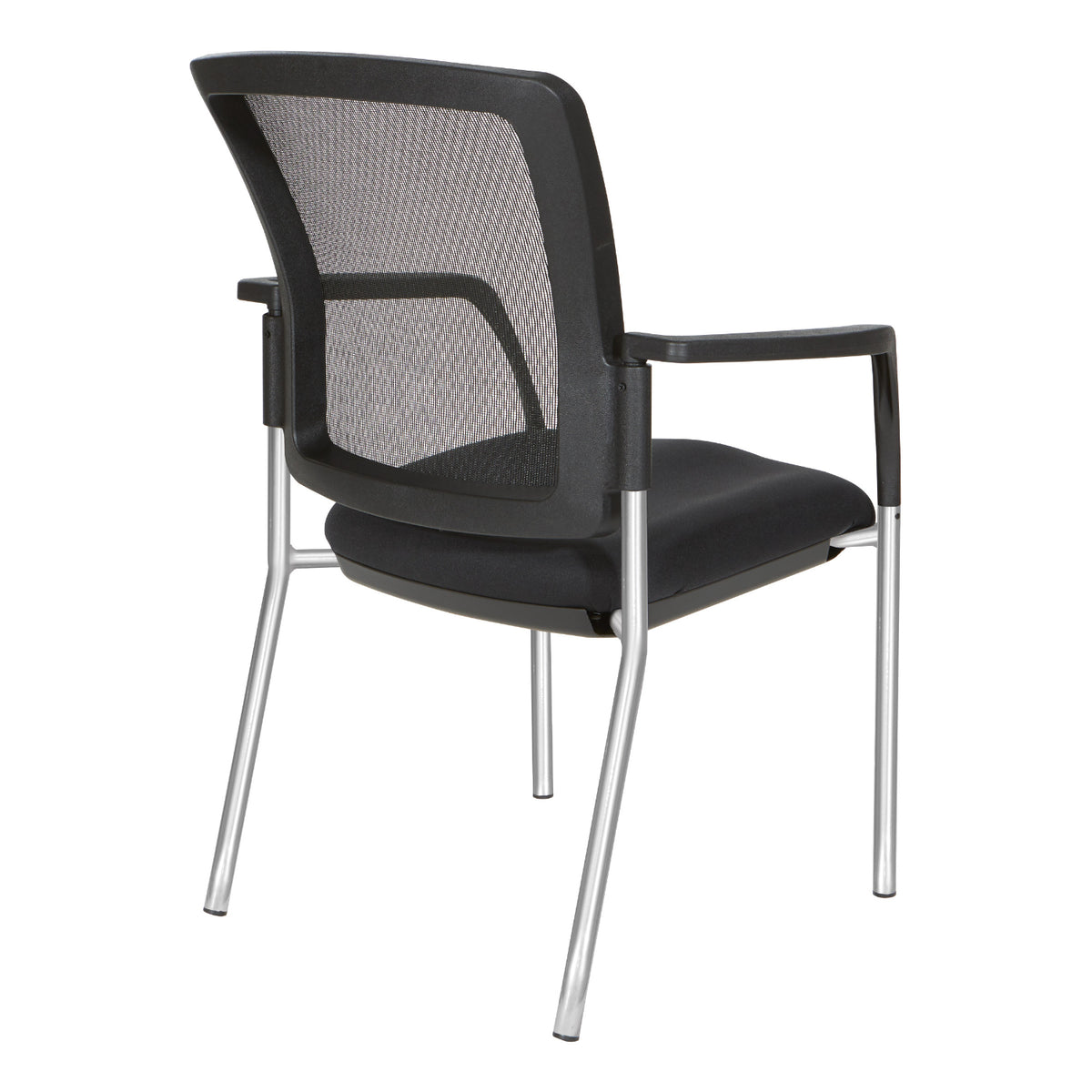 Guest Chair with Mesh Back, FreeFlex® II Coal Padded Fabric Seat and Silver EPD Finish Frame