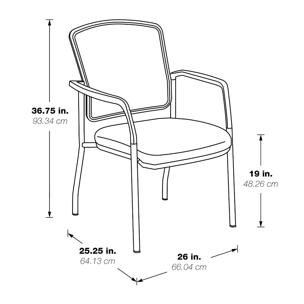Guest Chair with Mesh Back, FreeFlex® II Coal Padded Fabric Seat and Silver EPD Finish Frame