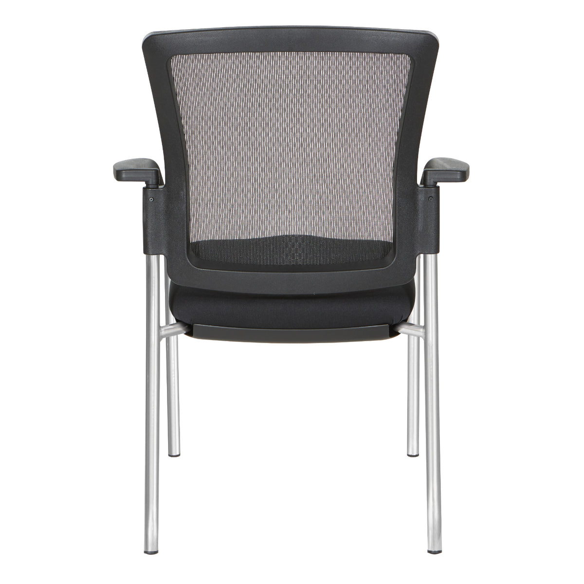 Guest Chair with Mesh Back, FreeFlex® II Coal Padded Fabric Seat and Silver EPD Finish Frame