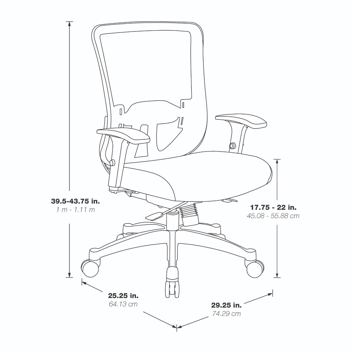 Black Vertical Mesh Seat and Back Manager's Chair with Height Adjustable Lumbar Support, Height Adjustable Padded Arms and Silver Angled Nylon Base