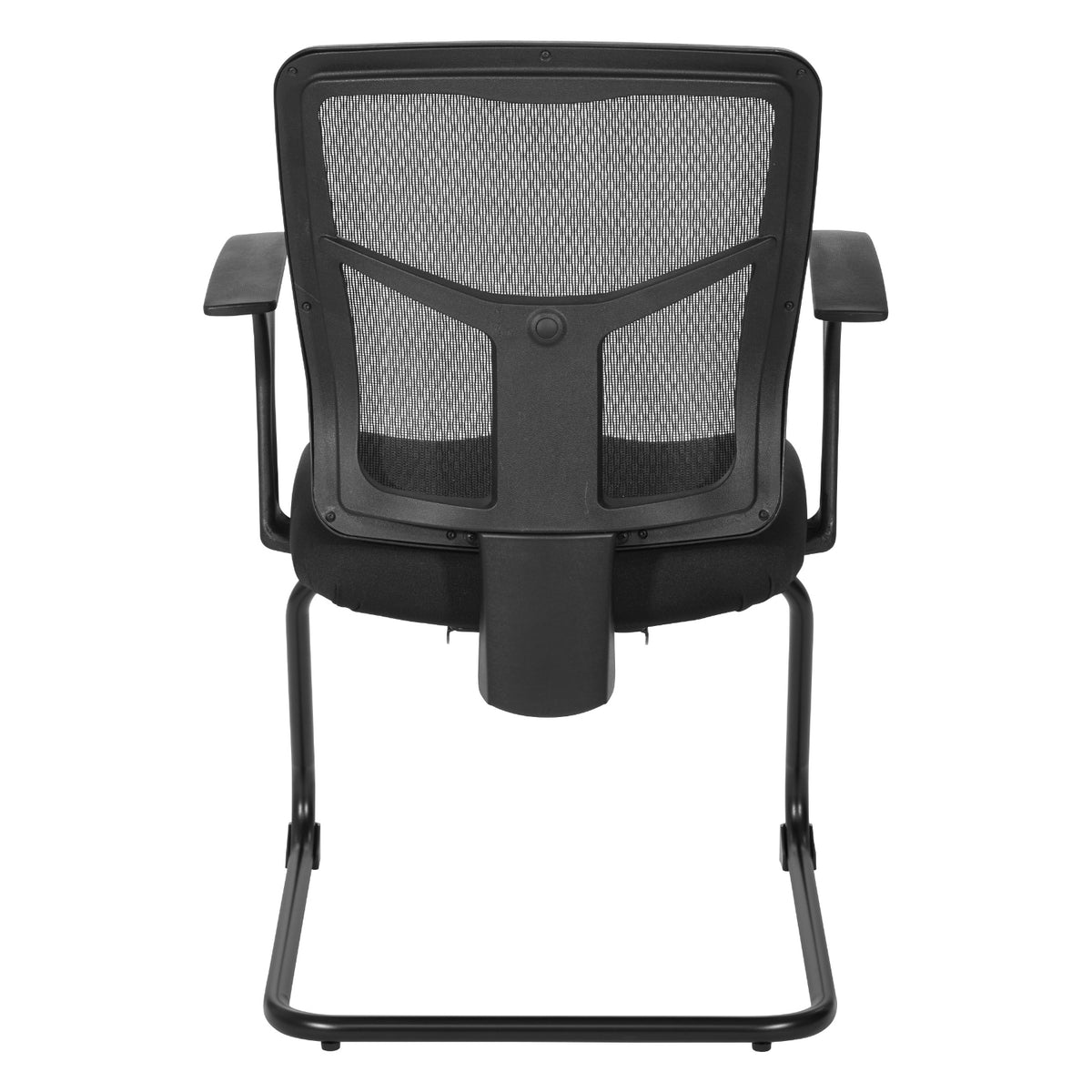 ProGrid® Mesh Back Visitor’s Chair with Arms and Sled Base, Padded Fabric Seat