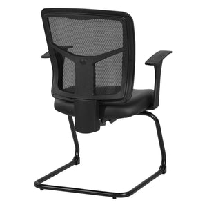 ProGrid® Mesh Back Visitor’s Chair with Arms and Sled Base, Black Dillon Seat