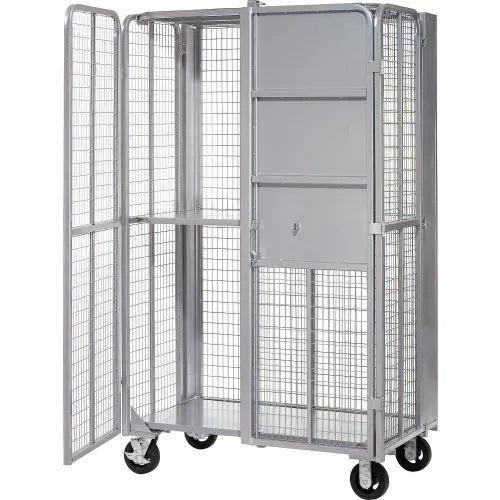 Global Industrial Fold-Up Security Truck, Gray, 27"W x 44-1⁄3"L x 76"H, 2000 lb. Capacity