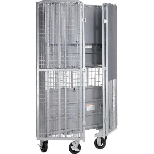 Global Industrial Fold-Up Security Truck, Gray, 27"W x 44-1⁄3"L x 76"H, 2000 lb. Capacity