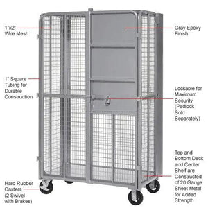 Global Industrial Fold-Up Security Truck, Gray, 27"W x 44-1⁄3"L x 76"H, 2000 lb. Capacity