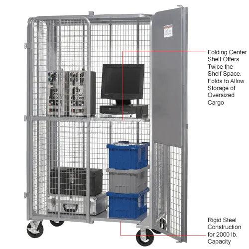 Global Industrial Fold-Up Security Truck, Gray, 27"W x 44-1⁄3"L x 76"H, 2000 lb. Capacity