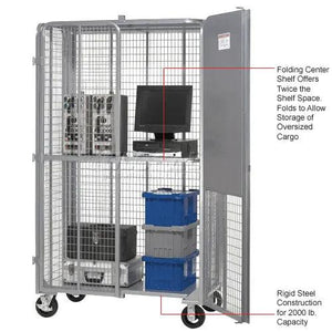 Global Industrial Fold-Up Security Truck, Gray, 27"W x 44-1⁄3"L x 76"H, 2000 lb. Capacity
