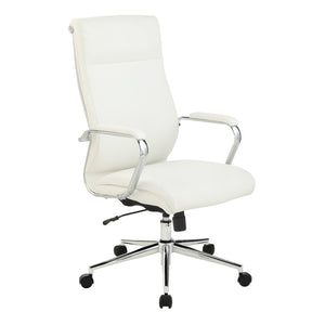 High-Back Manager's Chair in Silver Ion Technology Dillon with Padded Chrome Arms and Chrome Base
