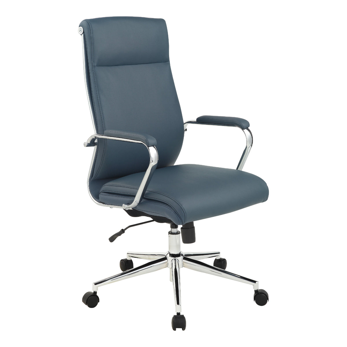 High-Back Manager's Chair in Silver Ion Technology Dillon with Padded Chrome Arms and Chrome Base