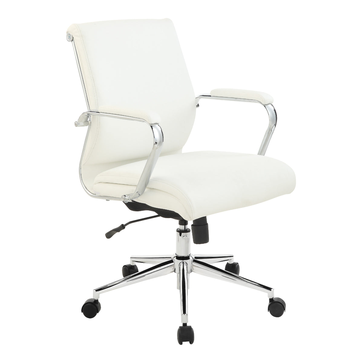 Mid-Back Manager's Chair in Silver Ion Technology Dillon with Padded Chrome Arms and Chrome Base