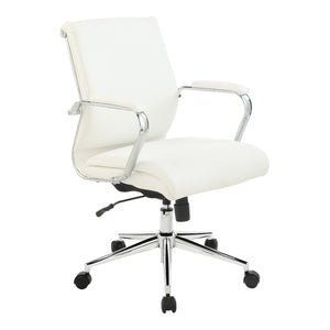 Mid-Back Manager's Chair in Silver Ion Technology Dillon with Padded Chrome Arms and Chrome Base