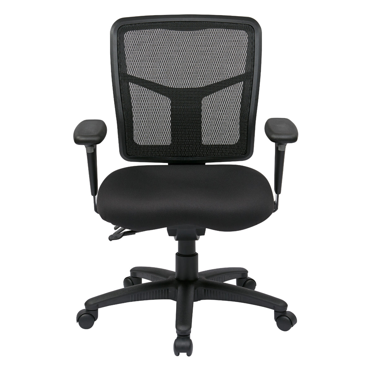 ProGrid® Mesh Back Manager's Chair with 3-Way Adjustable Arms, Padded Silver Ion Technology Dillon Fabric Seat