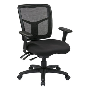 ProGrid® Mesh Back Manager's Chair with 3-Way Adjustable Arms, Padded Silver Ion Technology Dillon Fabric Seat