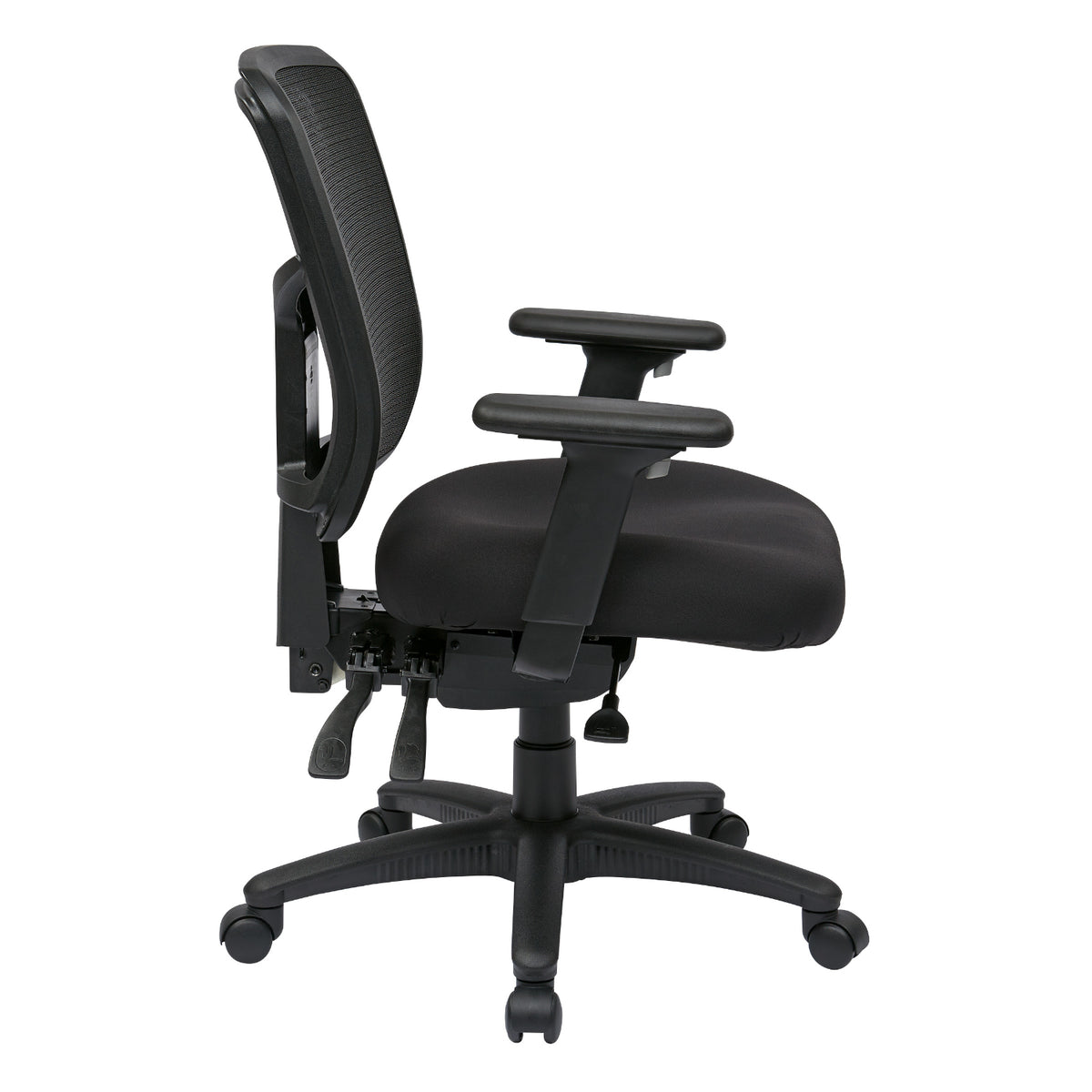 ProGrid® Mesh Back Manager's Chair with 3-Way Adjustable Arms, Padded Silver Ion Technology Dillon Fabric Seat