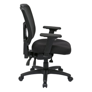 ProGrid® Mesh Back Manager's Chair with 3-Way Adjustable Arms, Padded Silver Ion Technology Dillon Fabric Seat