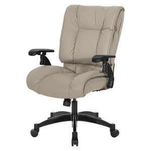 Leather Conference Chair with Cantilever Arms and Industrial Steel Finish Base