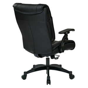 Black Bonded Leather Conference Chair with Cantilever Arms and Industrial Steel Finish Base