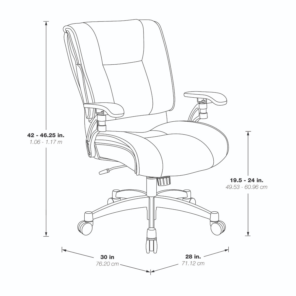 Black Bonded Leather Conference Chair with Cantilever Arms and Industrial Steel Finish Base