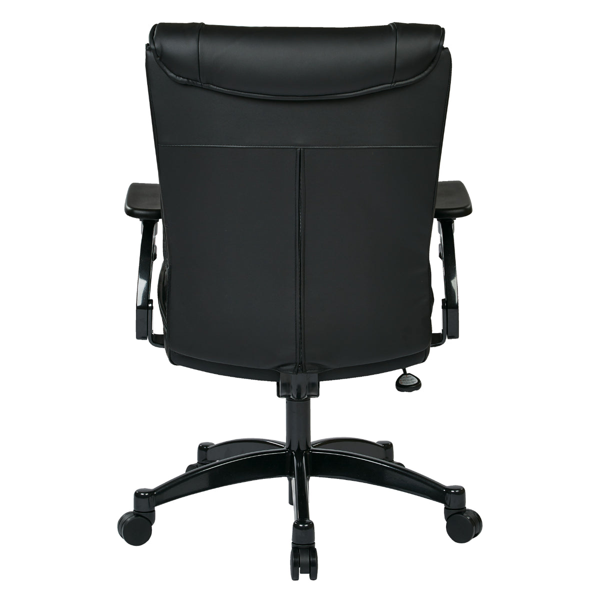 Black Bonded Leather Conference Chair with Cantilever Arms and Industrial Steel Finish Base