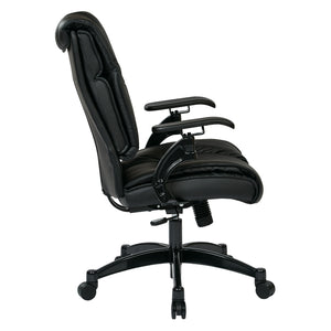 Black Bonded Leather Conference Chair with Cantilever Arms and Industrial Steel Finish Base