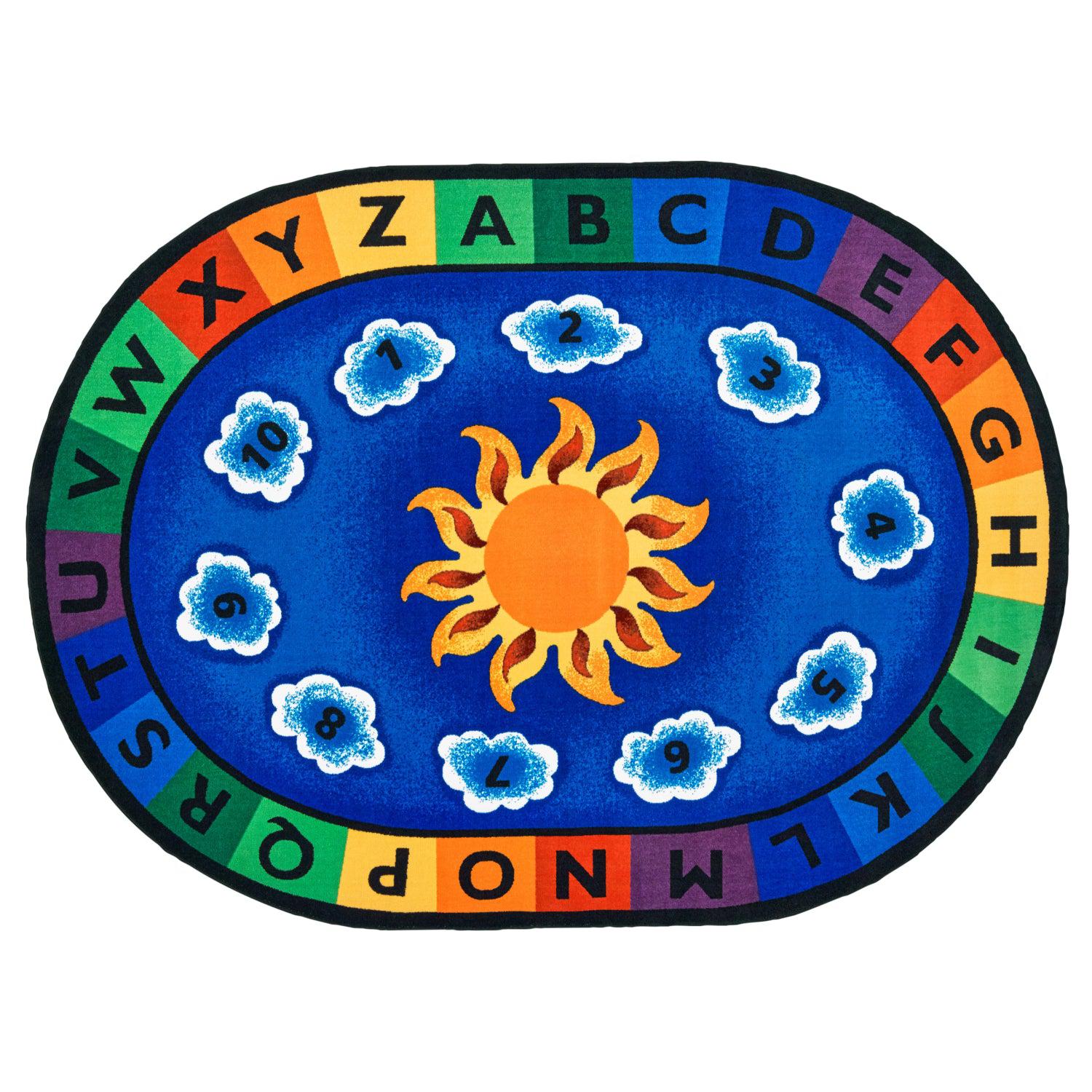 Carpets for Kids Sunny Day Learn & Play Rug, 6'9" x 9'5" Oval