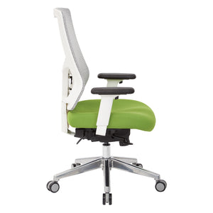 ProGrid® White Mesh High Back Chair, Padded Fun Colors Seat