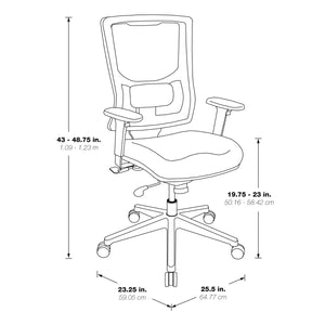 ProGrid® White Mesh High Back Chair, Padded Fun Colors Seat