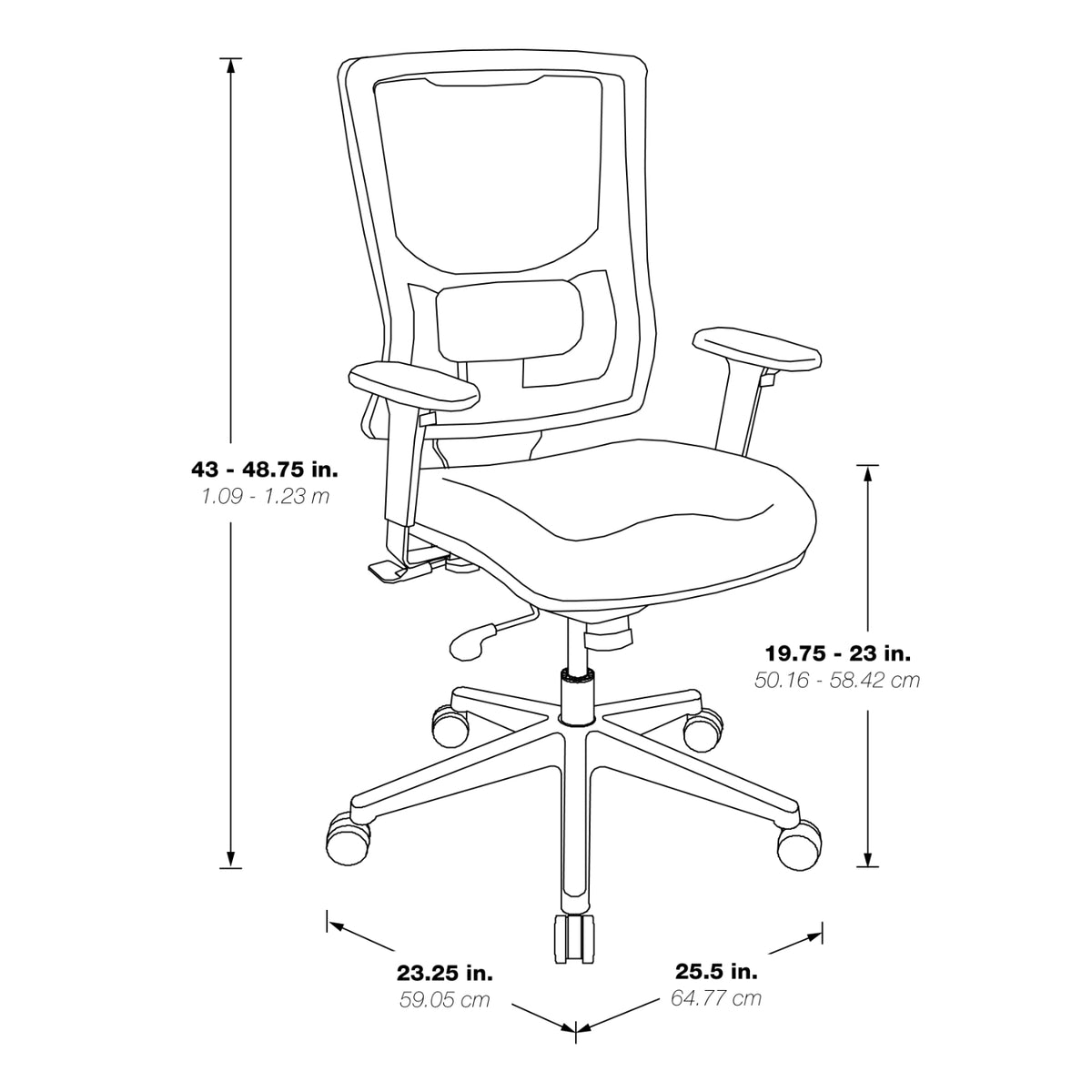 ProGrid® White Mesh High Back Chair, Dove Ivory Padded Seat
