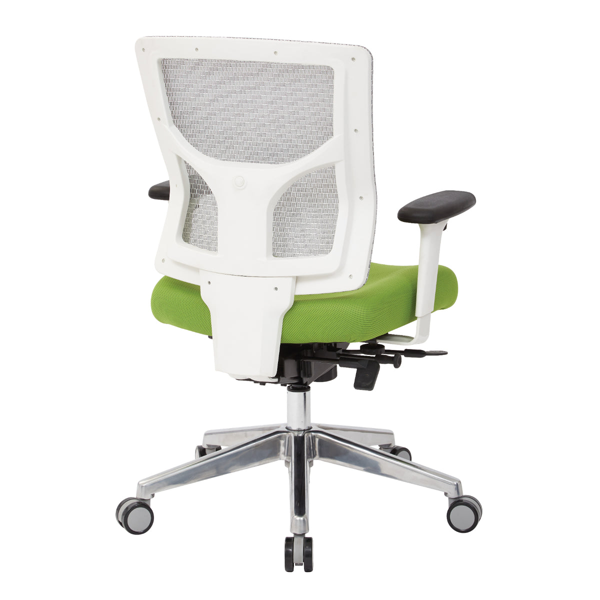 ProGrid® White Mesh Mid Back Chair, Padded Fun Colors Fabric Seat