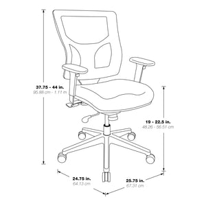 ProGrid® White Mesh Mid Back Chair, Padded Dove Ivory Seat