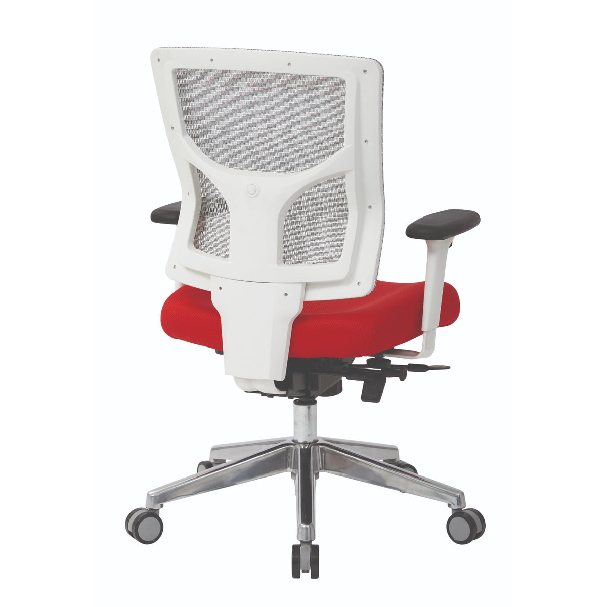 ProGrid® White Mesh Mid Back Chair, Padded Silver Ion Technology Dillon Seat
