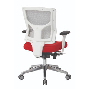 ProGrid® White Mesh Mid Back Chair, Padded Silver Ion Technology Dillon Seat