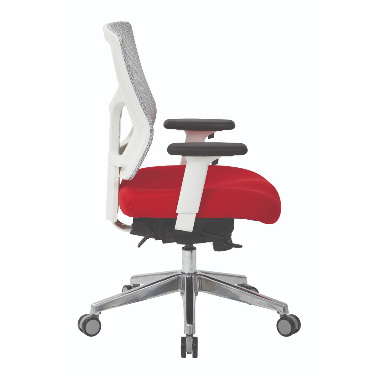 ProGrid® White Mesh Mid Back Chair, Padded Silver Ion Technology Dillon Seat