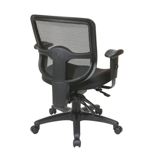 ProGrid Mesh Back Ergonomic Task Chair with Adjustable Arms, Padded Fabric Seat, Dual-Function Control
