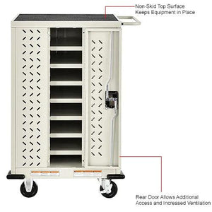 Global Industrial Laptop, Chromebook & Tablet Charging Cart, 24"W x 21"D x 40"H, Capacity 12, Unassembled