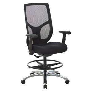 ProGrid® Mesh Back Drafting Chair with Padded FreeFlex® II Coal Fabric Seat