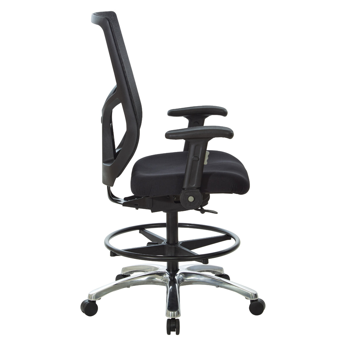 ProGrid® Mesh Back Drafting Chair with Padded FreeFlex® II Coal Fabric Seat