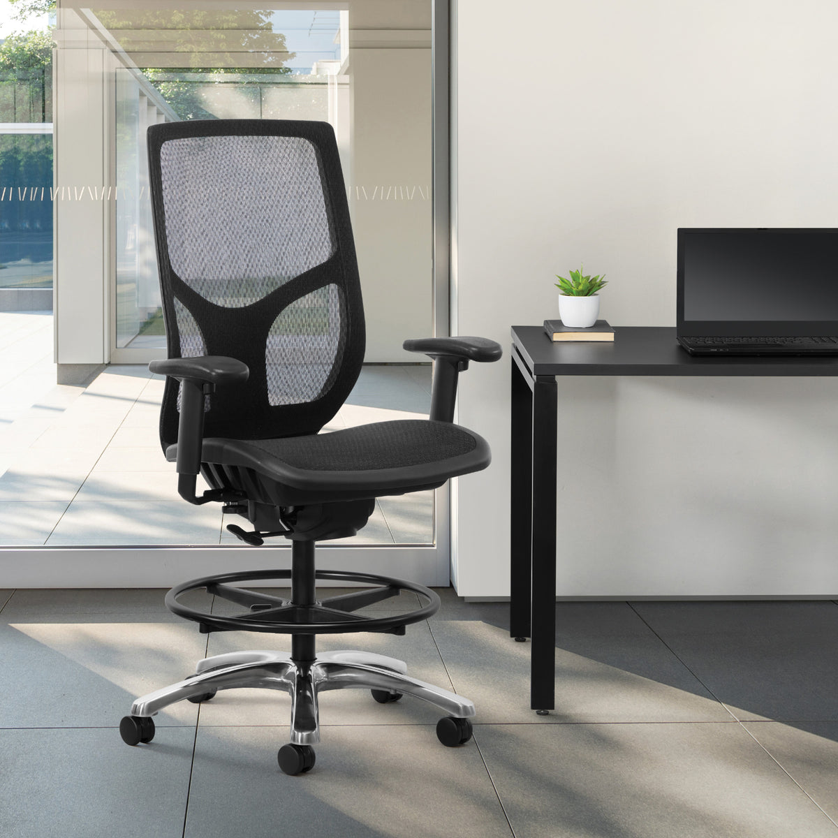 ProGrid® Mesh Back Drafting Chair with Black ProGrid Mesh Seat