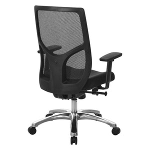 ProGrid® Mesh High-Back Manager's Chair with Padded Fabric Seat, 2-to-1 Synchro-Tilt Control
