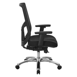 ProGrid® Mesh High-Back Manager's Chair with Padded Fabric Seat, 2-to-1 Synchro-Tilt Control