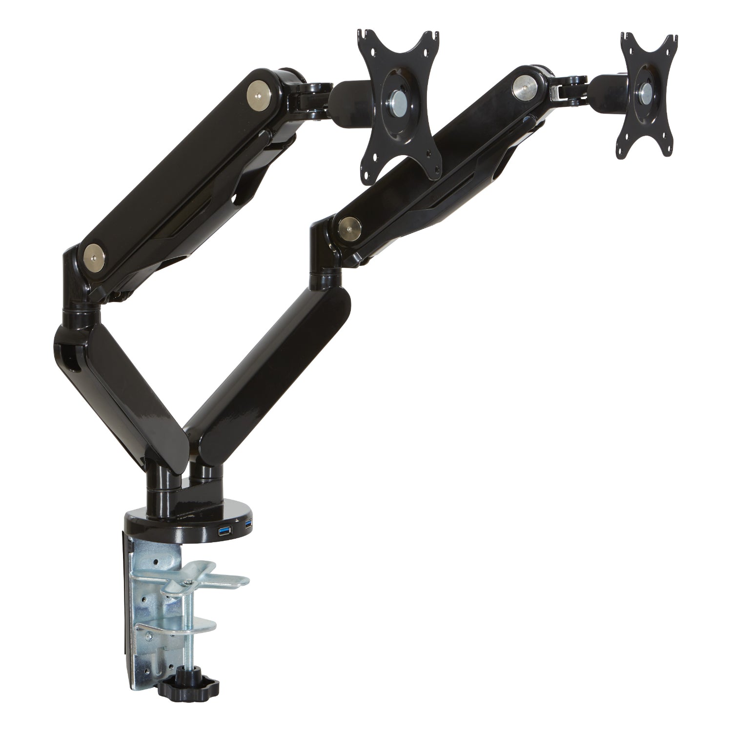 Ascend II® Gas Assist Double Monitor Arm with Dual USB 3.0 Ports