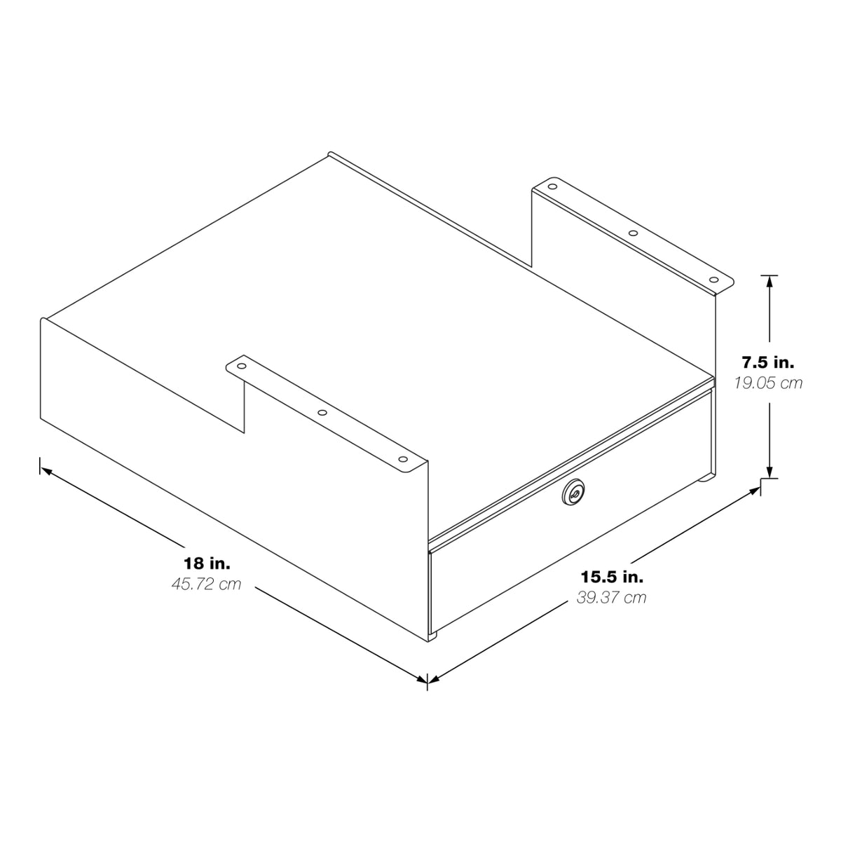 ASCEND II® Personal Storage Drawer with Lock and Shelf Area