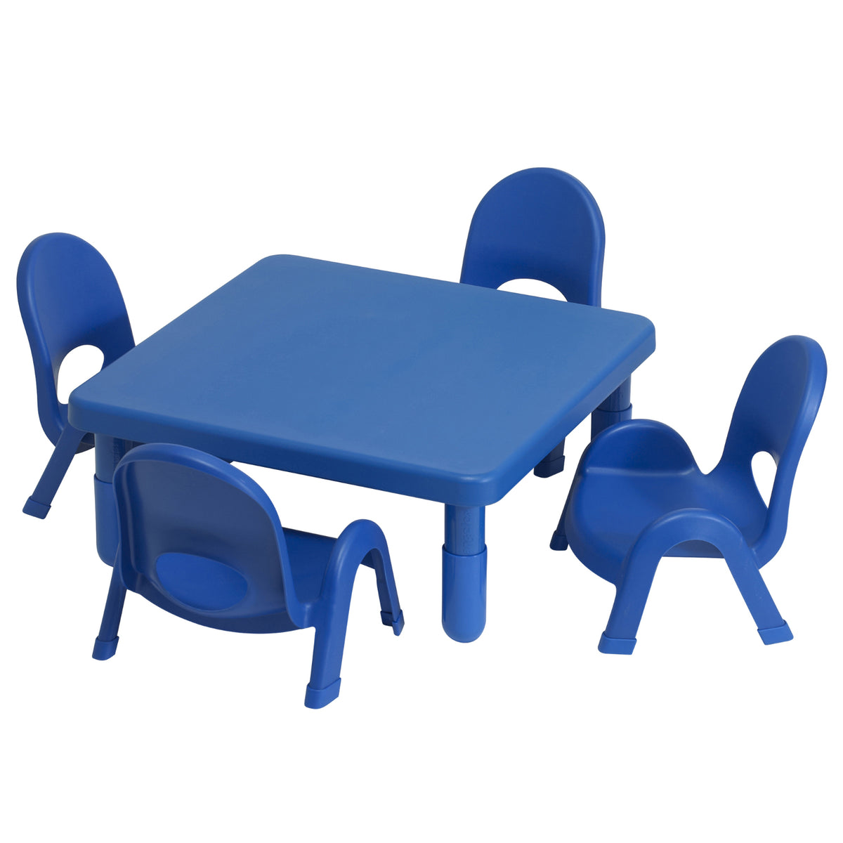 Toddler MyValue™ Table and Chair Set - 28" Square x 12"-High Royal Blue Table with 4 Matching 5"-High Chairs