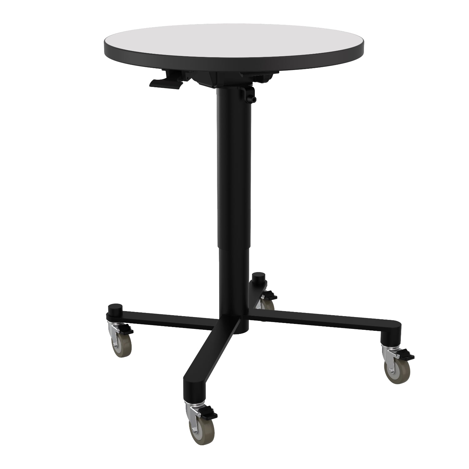 Air-Lift Round Adjustable Height Nesting Café Table, Particleboard Core, Whiteboard Top with 3mm PVC Edge