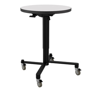 Air-Lift Round Adjustable Height Nesting Café Table, Particleboard Core, Whiteboard Top with 3mm PVC Edge