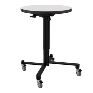 Air-Lift Round Adjustable Height Nesting Café Table, Particleboard Core, Whiteboard Top with T-Mold Edge